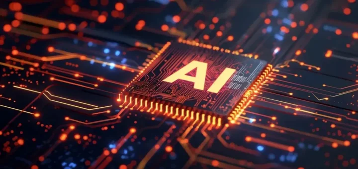 微型 AI 處理器核心圖，展示邊緣運算晶片如何即時處理複雜的神經網路數據。